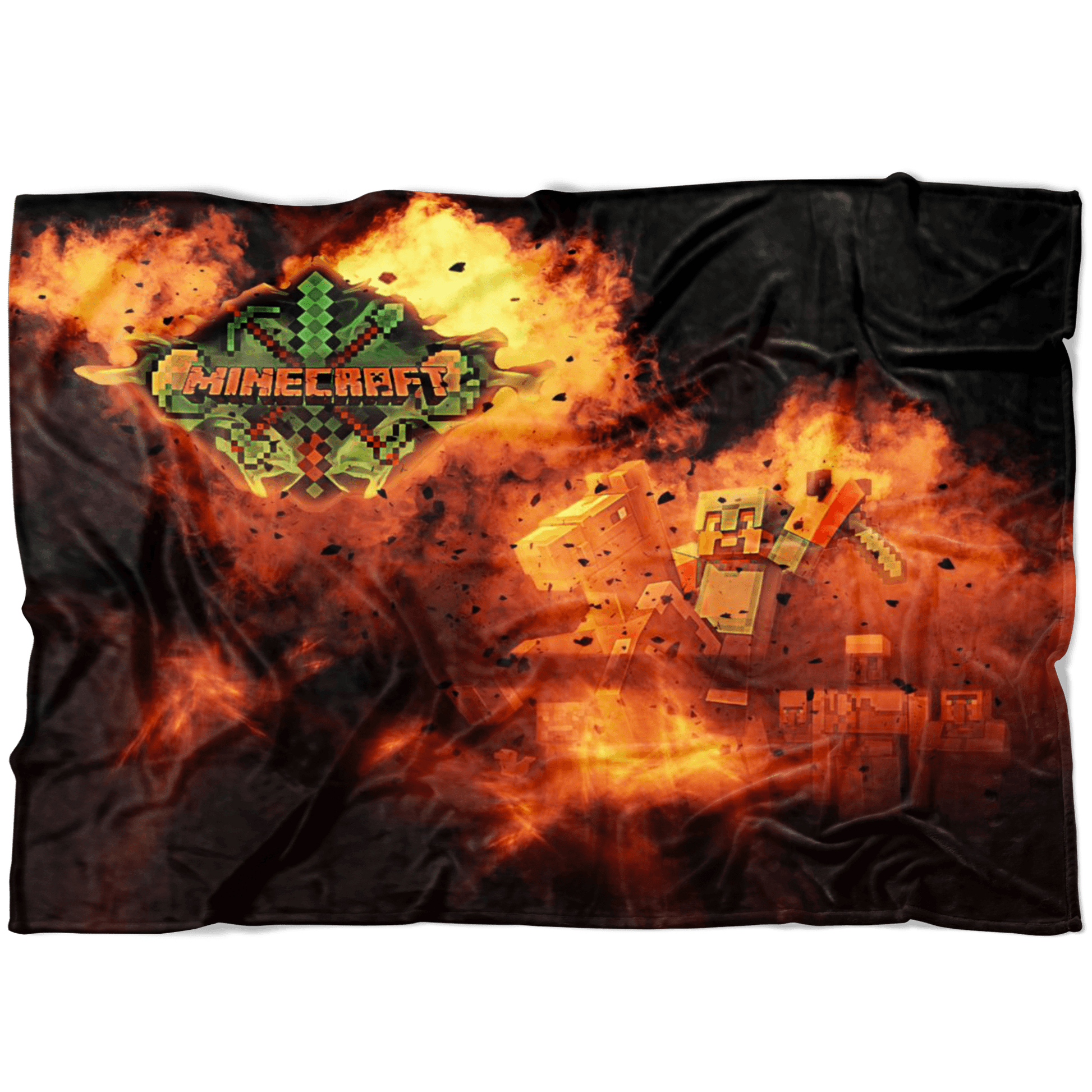 Minecraft Fleece Blanket Steve Diamond Sword Fervent Black Blanket - Lusy Store