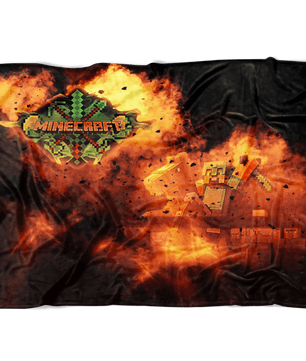 Minecraft Fleece Blanket Steve Diamond Sword Fervent Black Blanket - Lusy Store