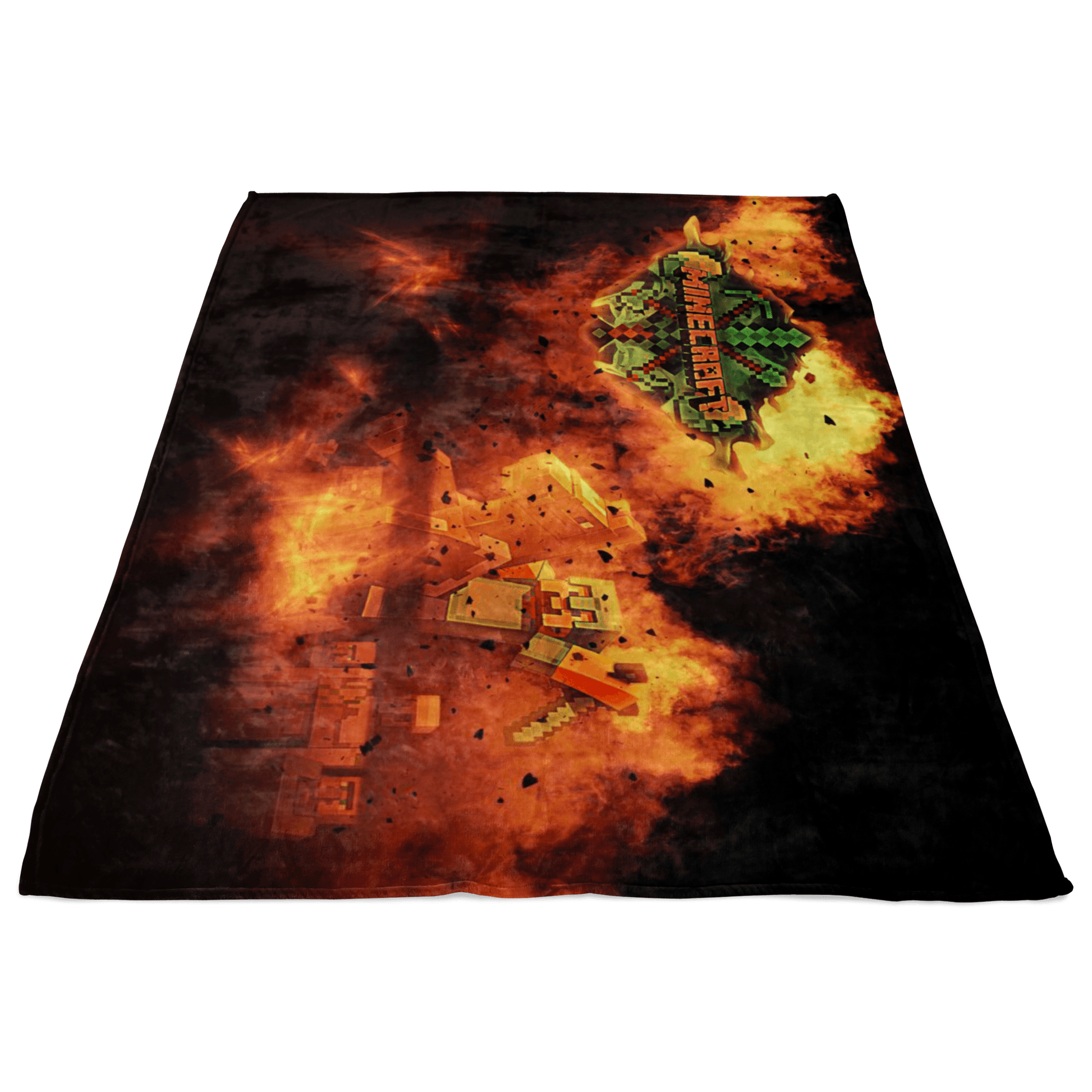 Minecraft Fleece Blanket Steve Diamond Sword Fervent Black Blanket - Lusy Store
