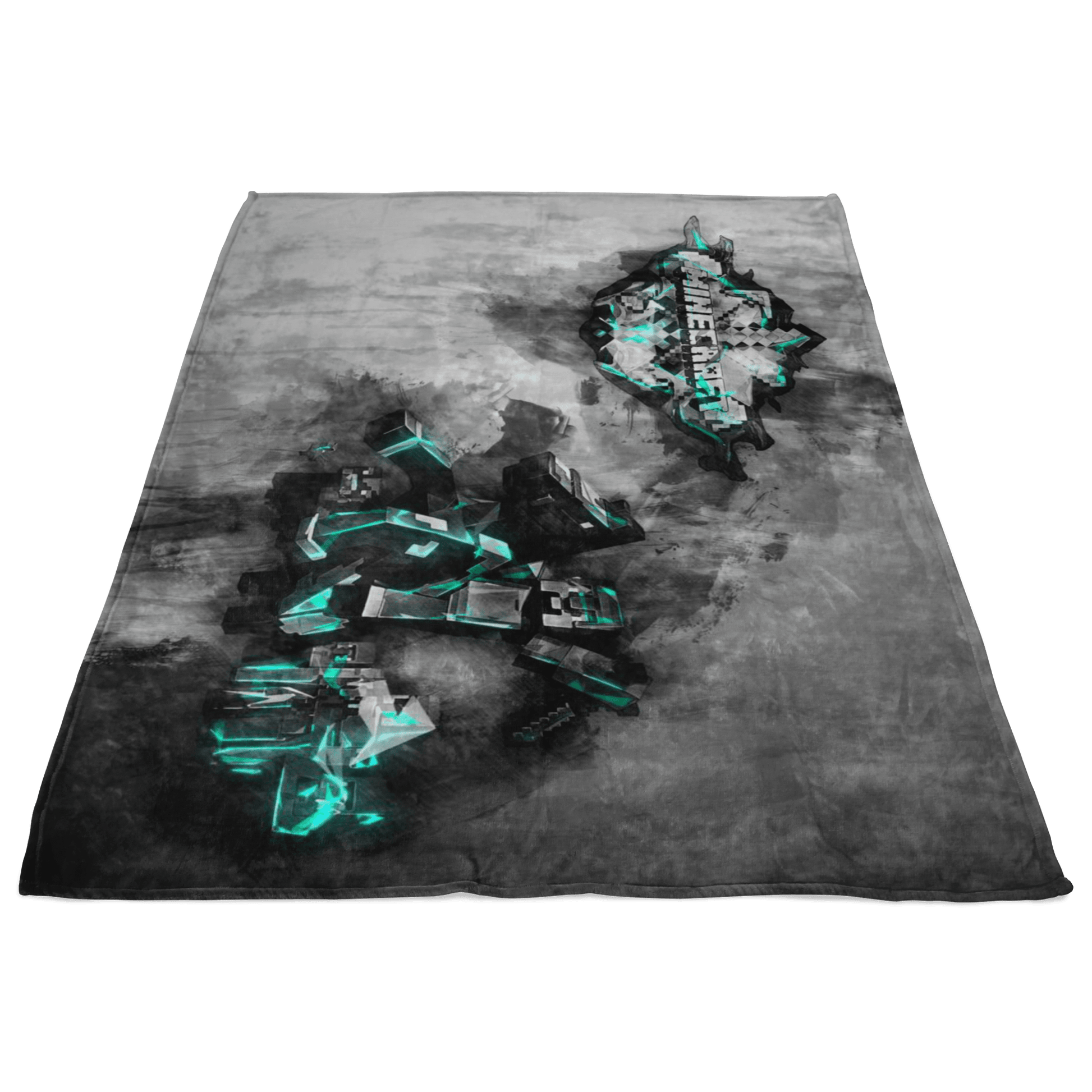 Minecraft Fleece Blanket Steve Diamond Sword Flex Grey Blanket - Lusy Store