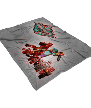Minecraft Fleece Blanket Steve Diamond Sword Grey Blanket - Lusy Store