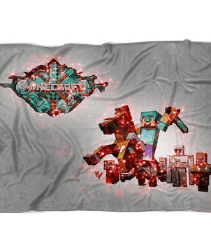 Minecraft Fleece Blanket Steve Diamond Sword Grey Blanket - Lusy Store