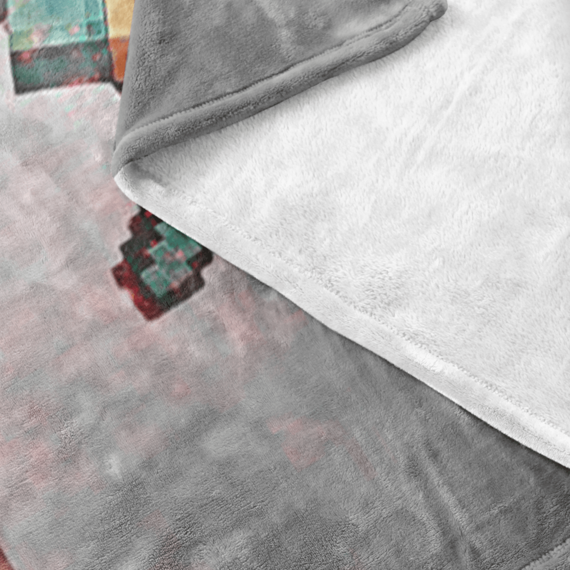 Minecraft Fleece Blanket Steve Diamond Sword Grey Blanket - Lusy Store