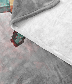 Minecraft Fleece Blanket Steve Diamond Sword Grey Blanket - Lusy Store