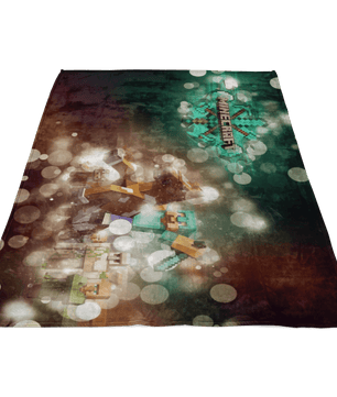 Minecraft Fleece Blanket Steve Diamond Sword Hoildays Bokeh Black Blanket - Lusy Store