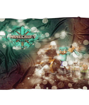 Minecraft Fleece Blanket Steve Diamond Sword Hoildays Bokeh Black Blanket - Lusy Store
