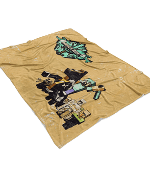 Minecraft Fleece Blanket Steve Diamond Yellow Blanket LS0749 - Lusy Store