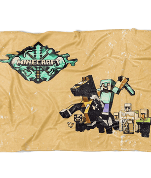 Minecraft Fleece Blanket Steve Diamond Yellow Blanket LS0749 - Lusy Store