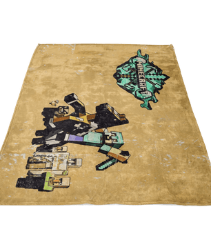 Minecraft Fleece Blanket Steve Diamond Yellow Blanket LS0749 - Lusy Store