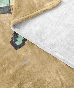 Minecraft Fleece Blanket Steve Diamond Yellow Blanket LS0749 - Lusy Store
