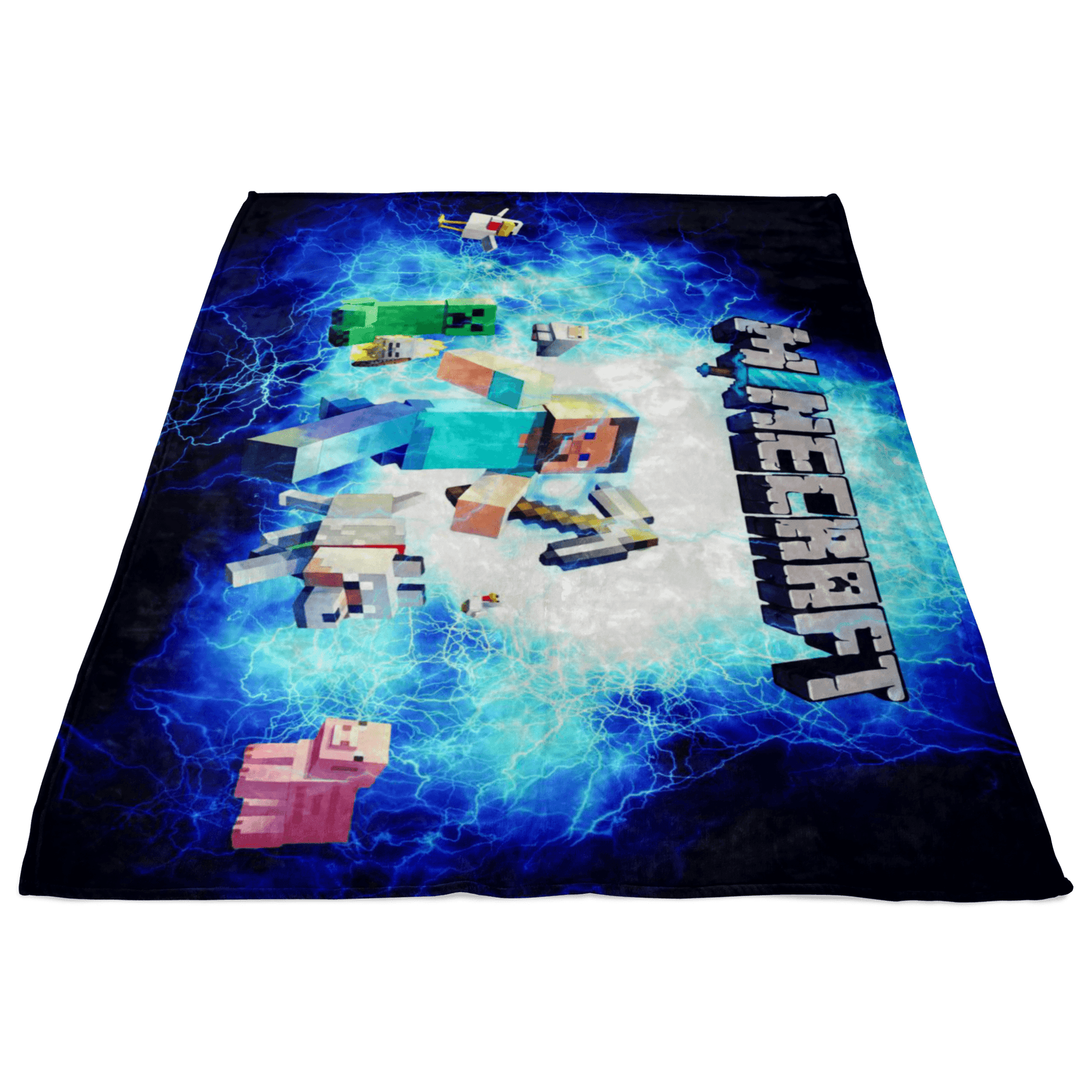 Minecraft Fleece Blanket Steve Electric Blue Blanket - Lusy Store