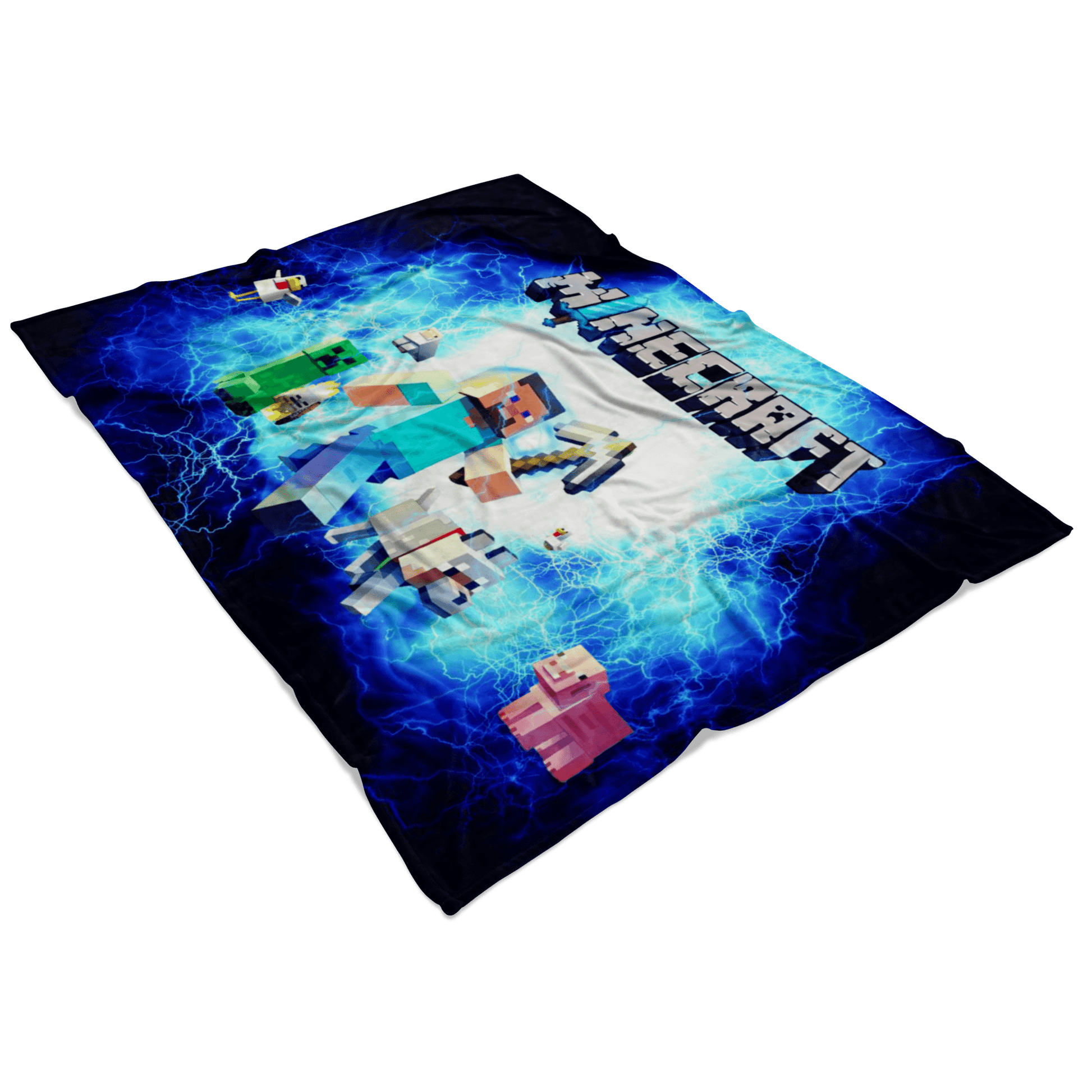 Minecraft Fleece Blanket Steve Electric Blue Blanket - Lusy Store