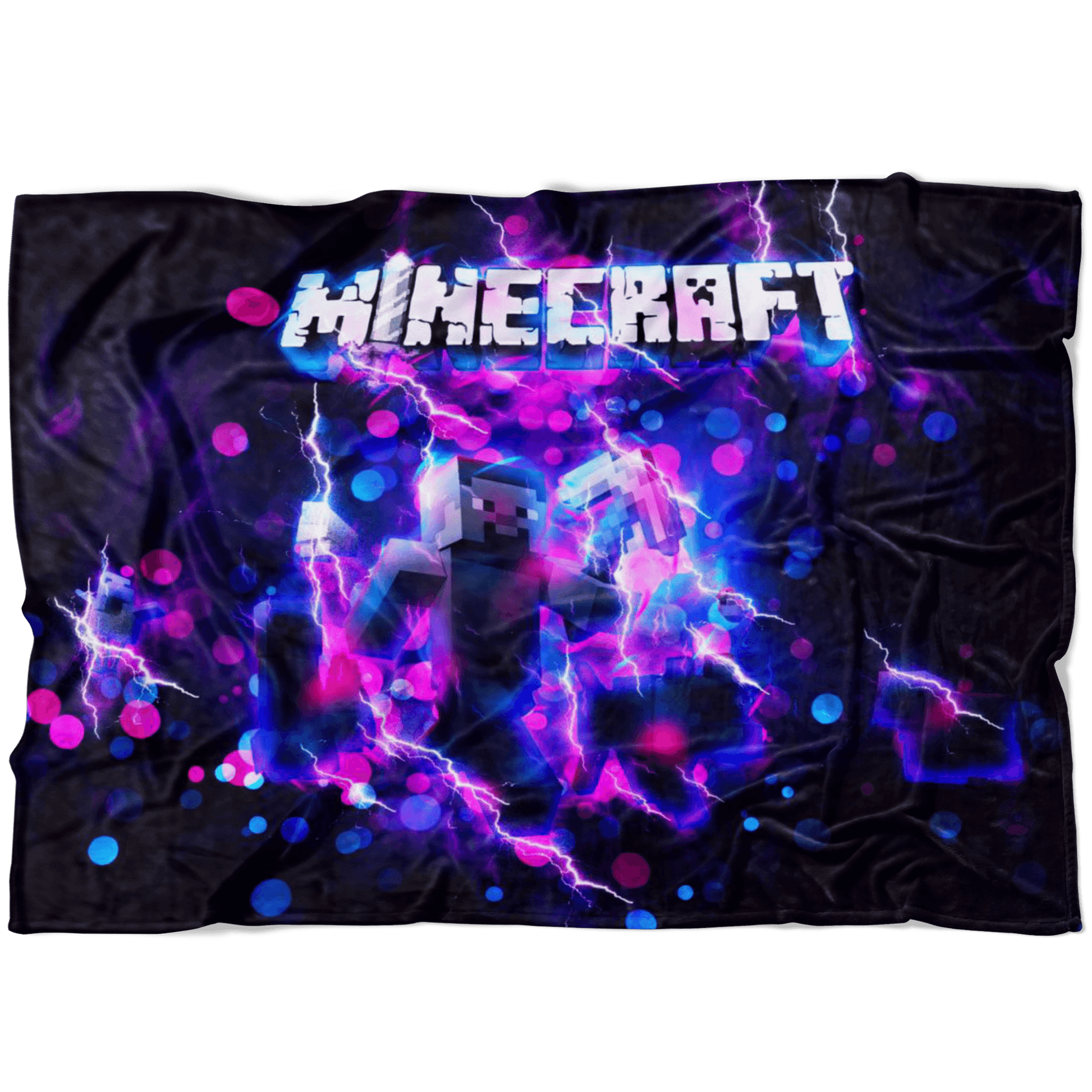 Minecraft Fleece Blanket Steve Energy Black Blanket - Lusy Store
