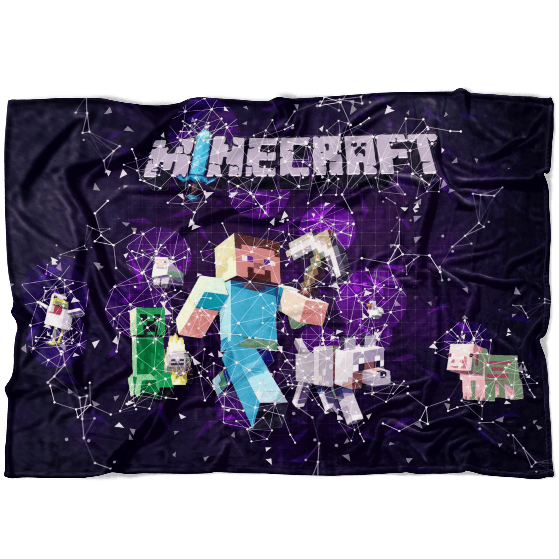 Minecraft Fleece Blanket Steve Fervent Black Blanket LS0706 - Lusy Store