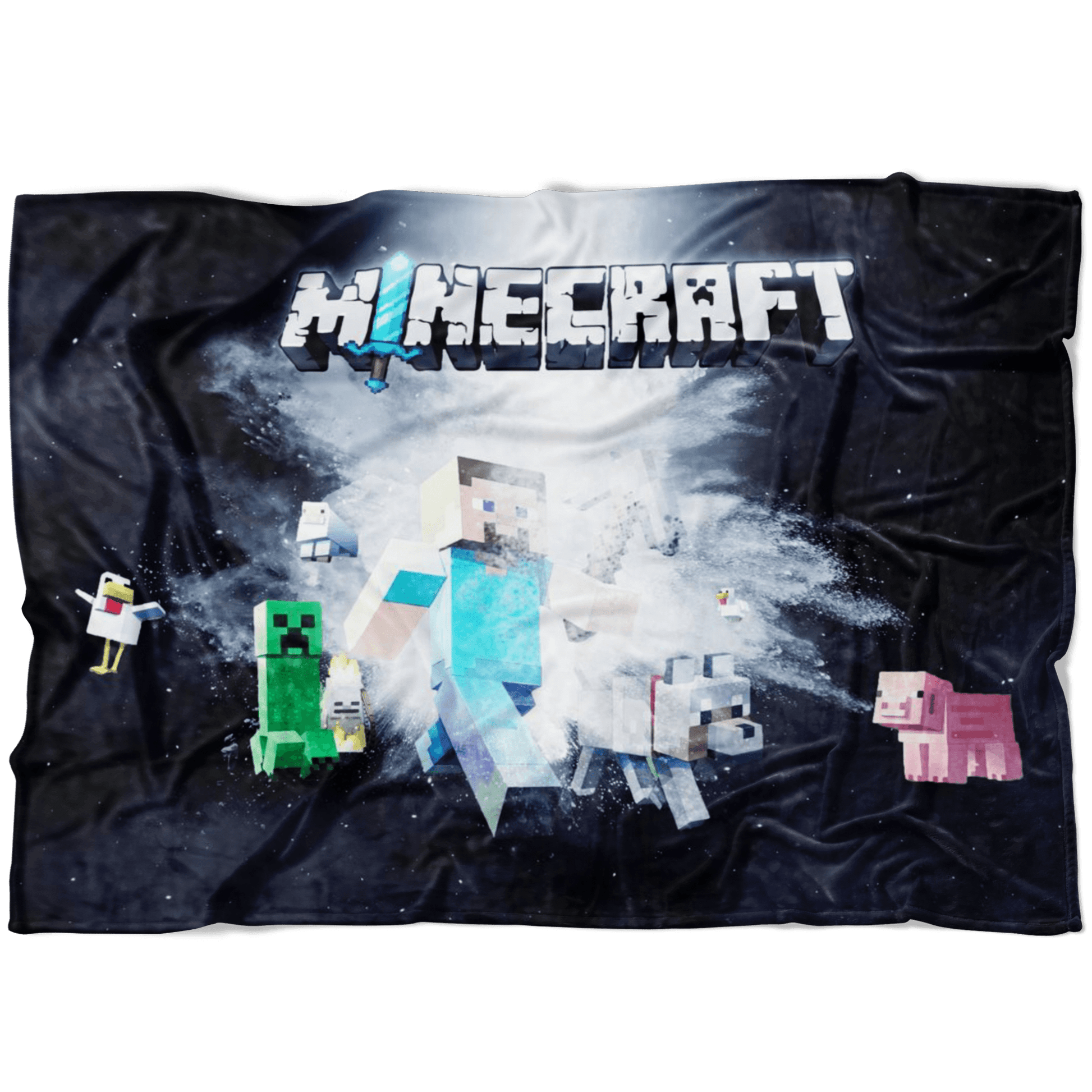 Minecraft Fleece Blanket Steve Fervent Black Blanket LS0734 - Lusy Store