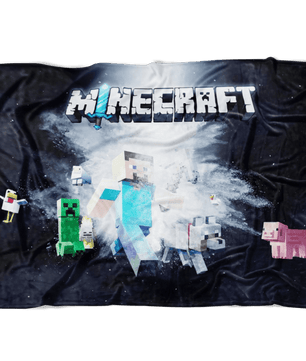 Minecraft Fleece Blanket Steve Fervent Black Blanket LS0734 - Lusy Store