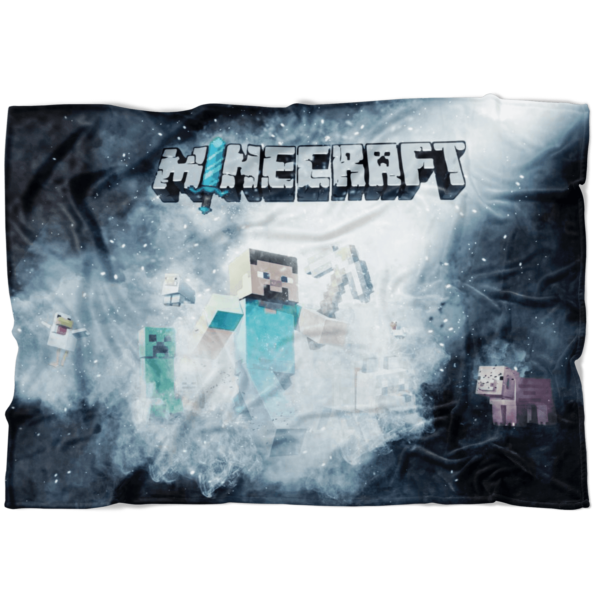 Minecraft Fleece Blanket Steve Fervent Black Blanket LS0755 - Lusy Store