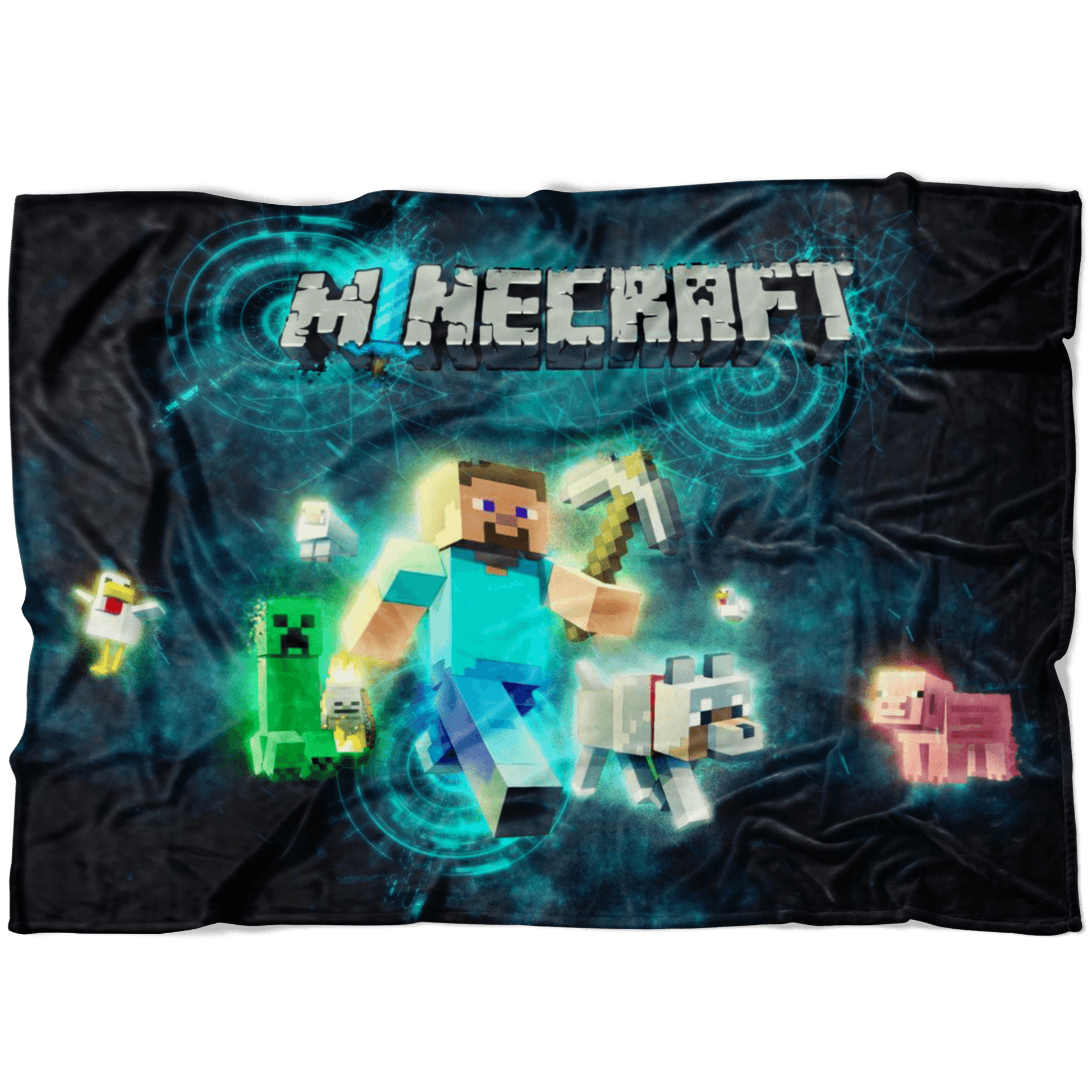 Minecraft Fleece Blanket Steve Fervent Black Blanket LS0762 - Lusy Store