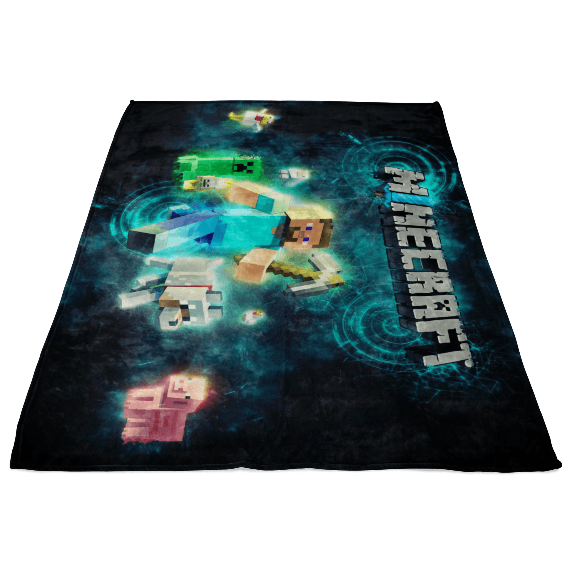 Minecraft Fleece Blanket Steve Fervent Black Blanket LS0762 - Lusy Store