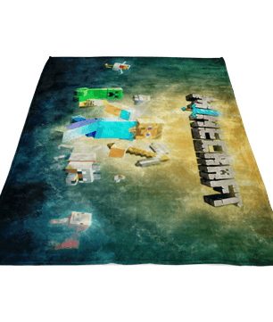 Minecraft Fleece Blanket Steve Fervent Colorful Blanket LS0741 - Lusy Store