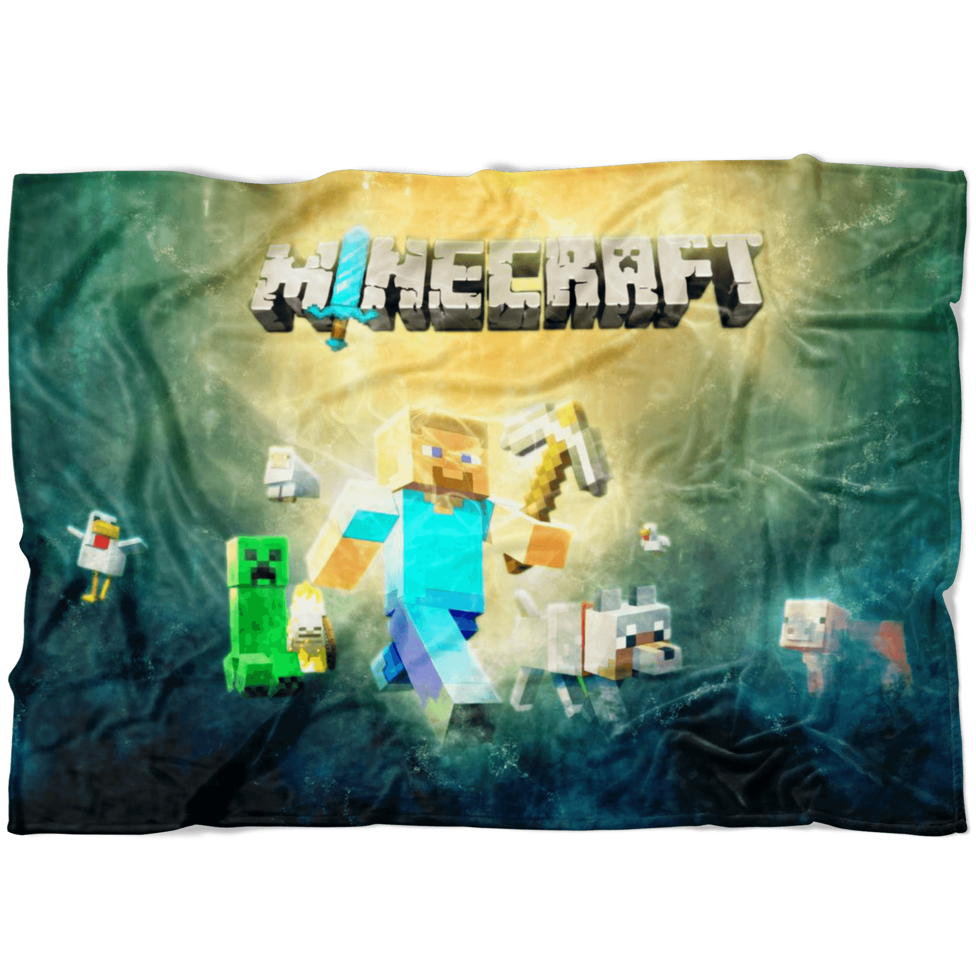 Minecraft Fleece Blanket Steve Fervent Colorful Blanket LS0741 - Lusy Store