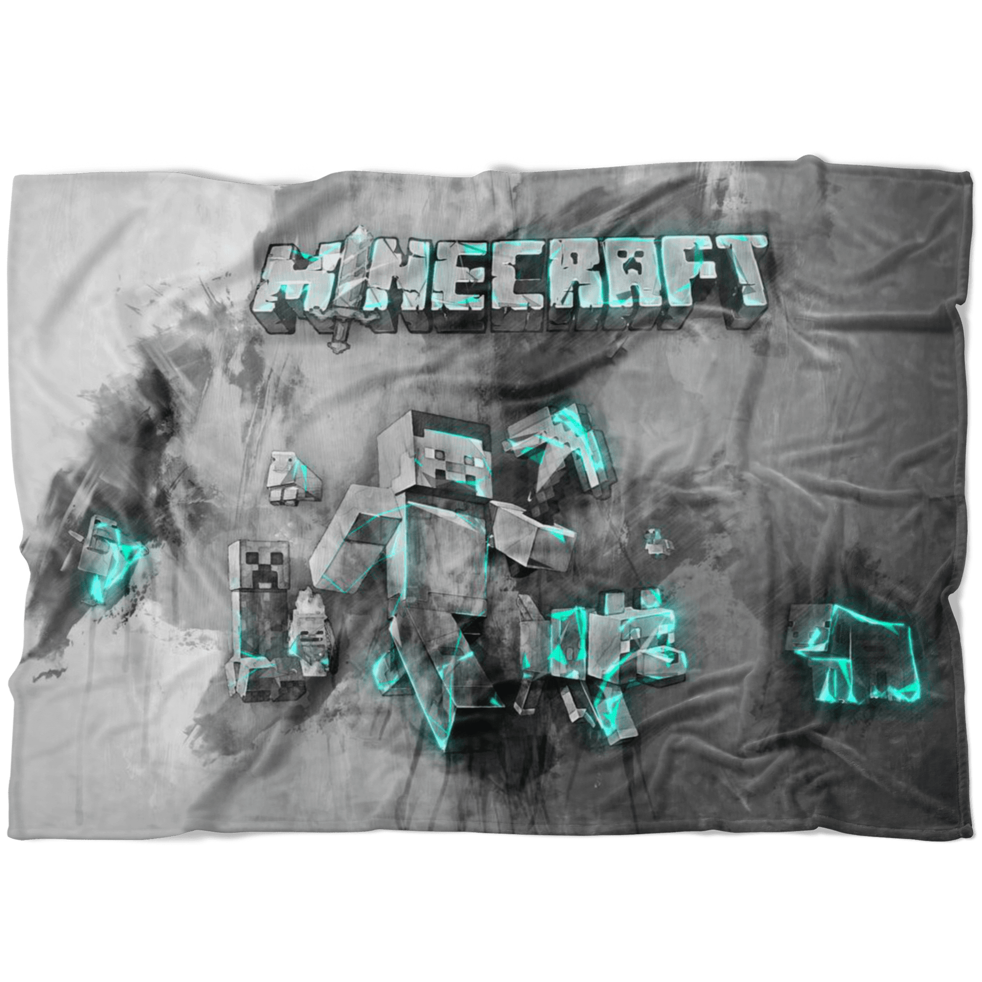 Minecraft Fleece Blanket Steve Fervent Flex Grey Blanket - Lusy Store