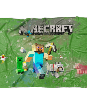 Minecraft Fleece Blanket Steve Fervent Green Blanket LS0776 - Lusy Store