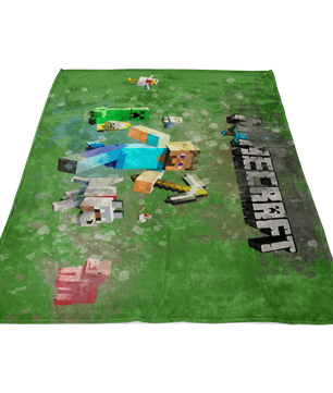 Minecraft Fleece Blanket Steve Fervent Green Blanket LS0776 - Lusy Store