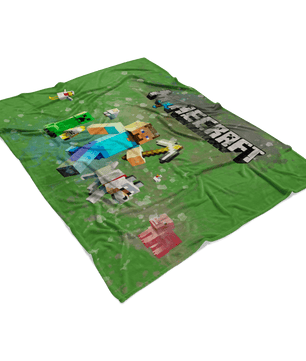 Minecraft Fleece Blanket Steve Fervent Green Blanket LS0776 - Lusy Store