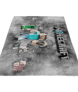 Minecraft Fleece Blanket Steve Fervent Grey Blanket LS0769 - Lusy Store