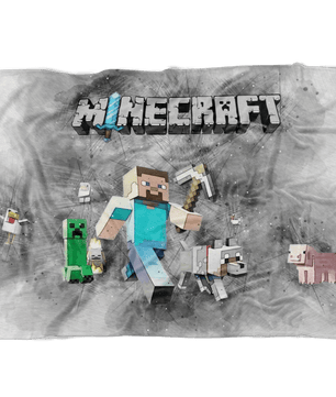 Minecraft Fleece Blanket Steve Fervent Grey Blanket LS0769 - Lusy Store