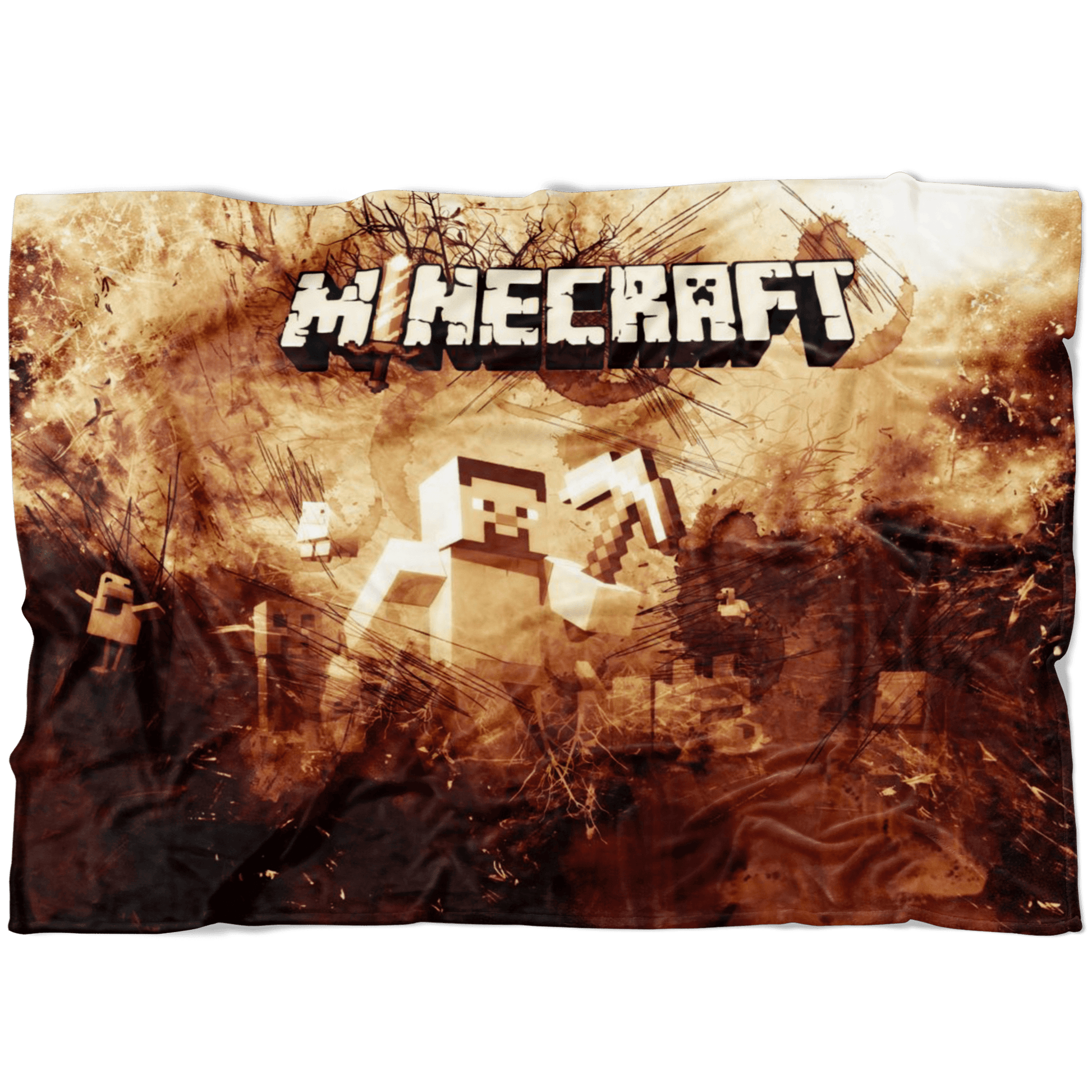 Minecraft Fleece Blanket Steve Fervent Grunge Black Blanket - Lusy Store