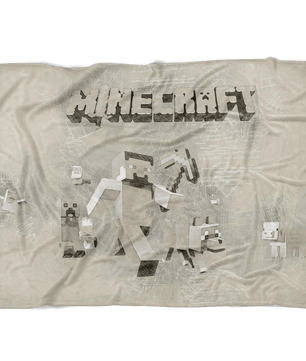 Minecraft Fleece Blanket Steve Fervent Leonardo Grey Blanket - Lusy Store