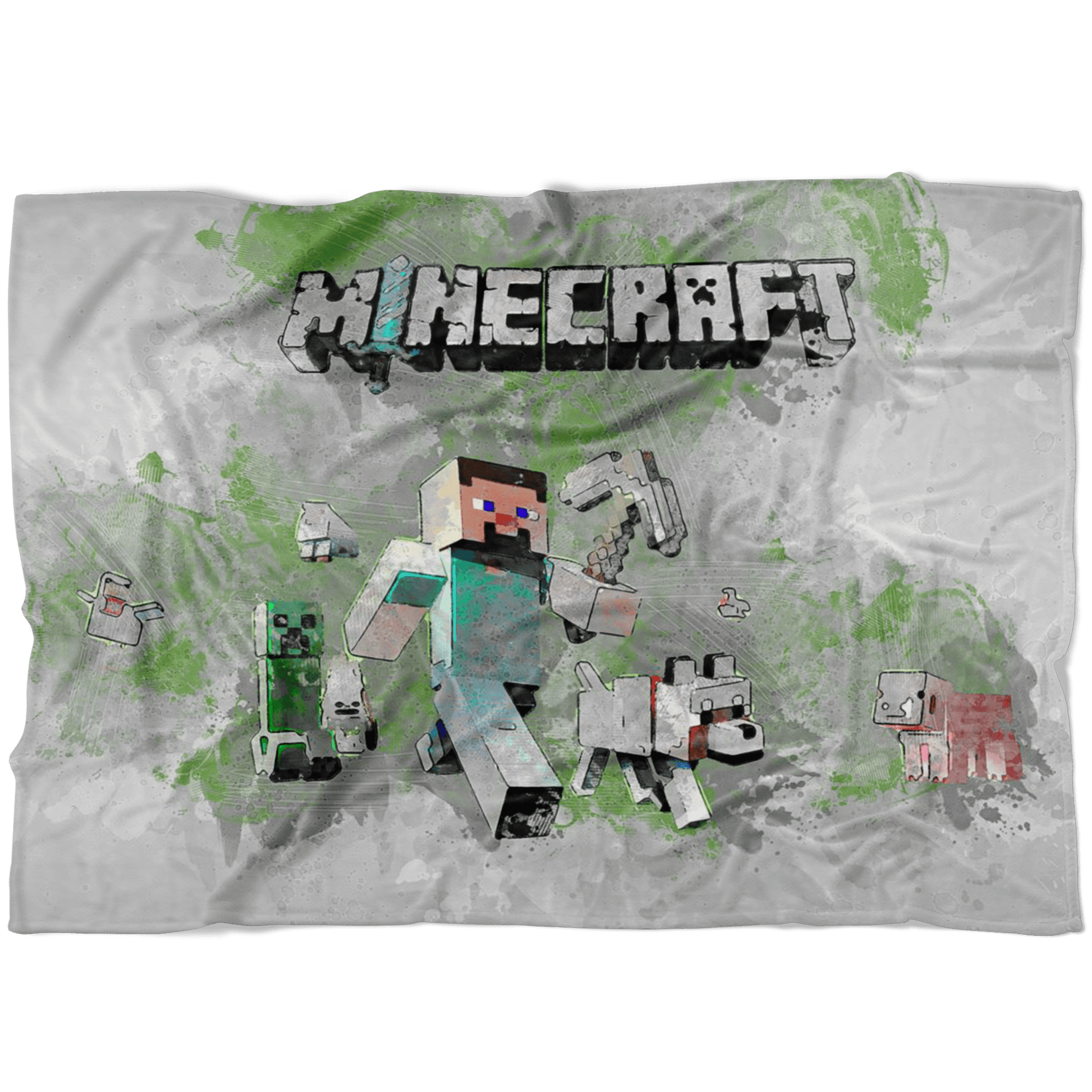 Minecraft Fleece Blanket Steve Fervent Modernity Grey Blanket - Lusy Store