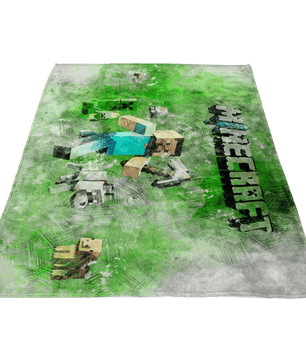 Minecraft Fleece Blanket Steve Fervent Pencil Watercolor White Blanket - Lusy Store