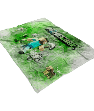 Minecraft Fleece Blanket Steve Fervent Pencil Watercolor White Blanket - Lusy Store