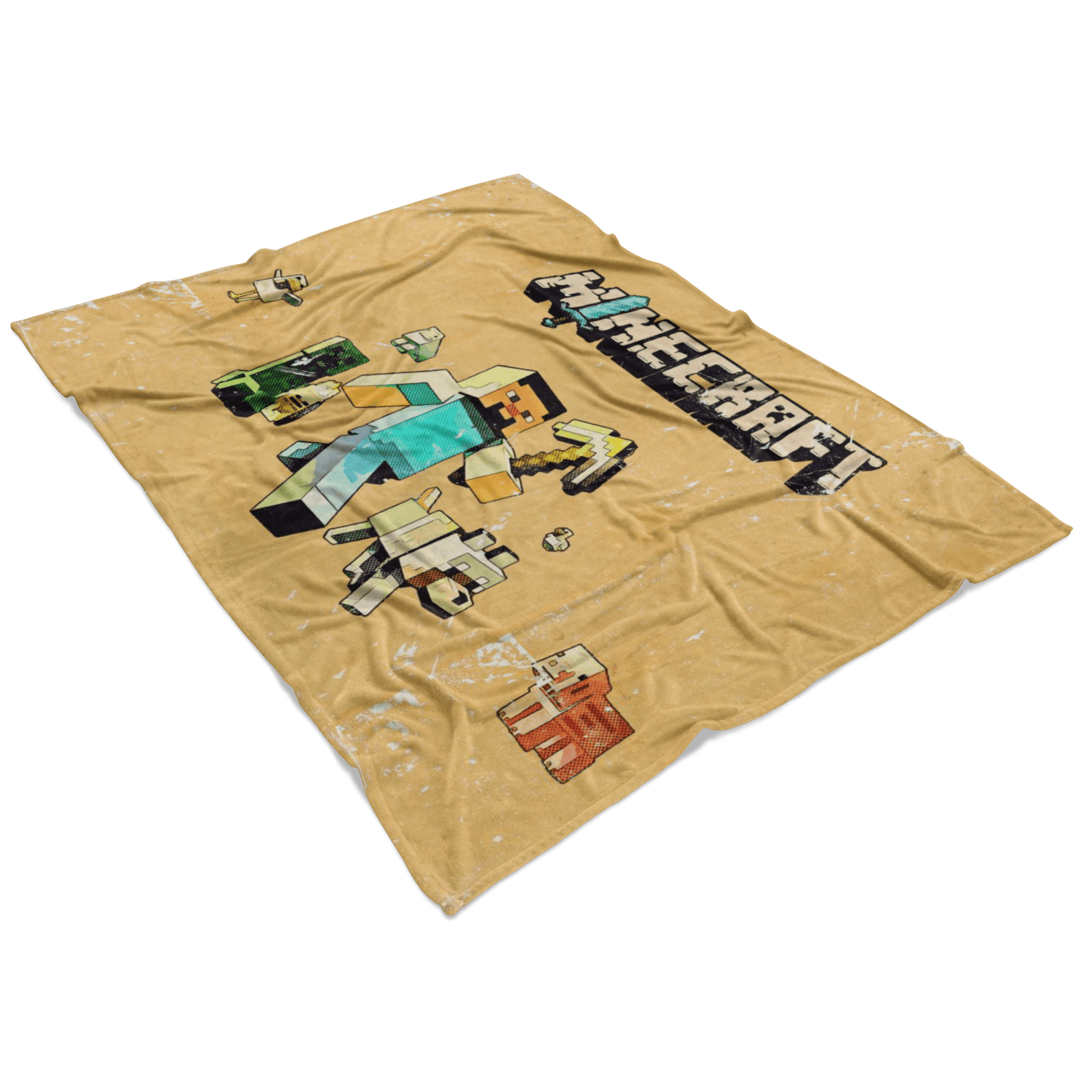 Minecraft Fleece Blanket Steve Fervent Yellow Blanket LS0748 - Lusy Store