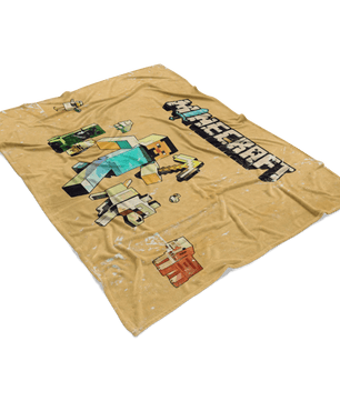 Minecraft Fleece Blanket Steve Fervent Yellow Blanket LS0748 - Lusy Store