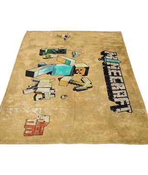 Minecraft Fleece Blanket Steve Fervent Yellow Blanket LS0748 - Lusy Store