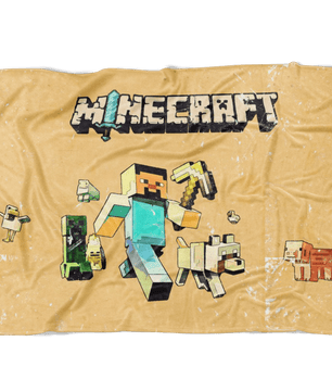 Minecraft Fleece Blanket Steve Fervent Yellow Blanket LS0748 - Lusy Store