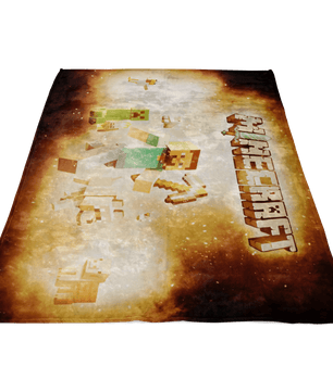 Minecraft Fleece Blanket Steve Fervent Yellow Blanket LS0790 - Lusy Store