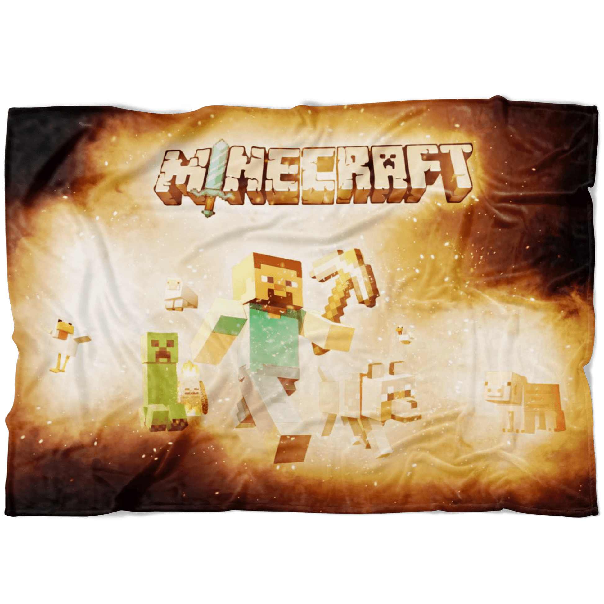 Minecraft Fleece Blanket Steve Fervent Yellow Blanket LS0790 - Lusy Store