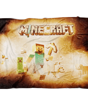 Minecraft Fleece Blanket Steve Fervent Yellow Blanket LS0790 - Lusy Store