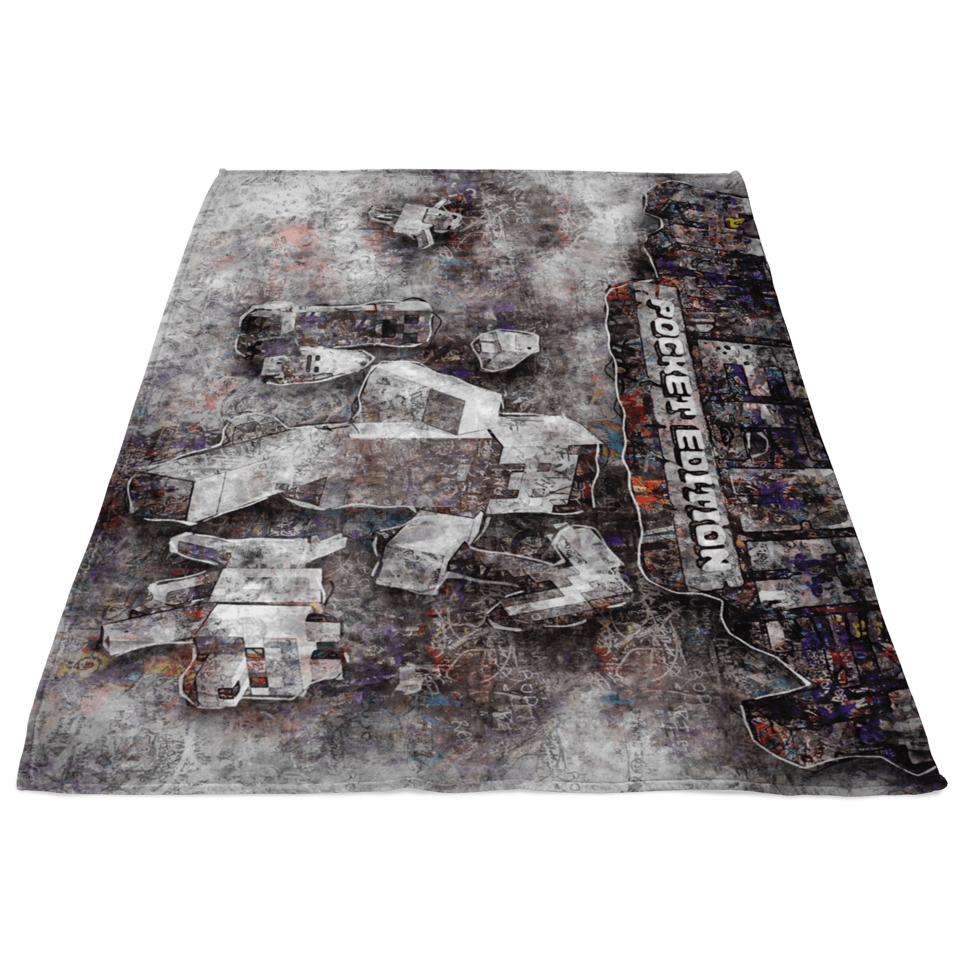 Minecraft Fleece Blanket Street Art Grey Blanket - Lusy Store