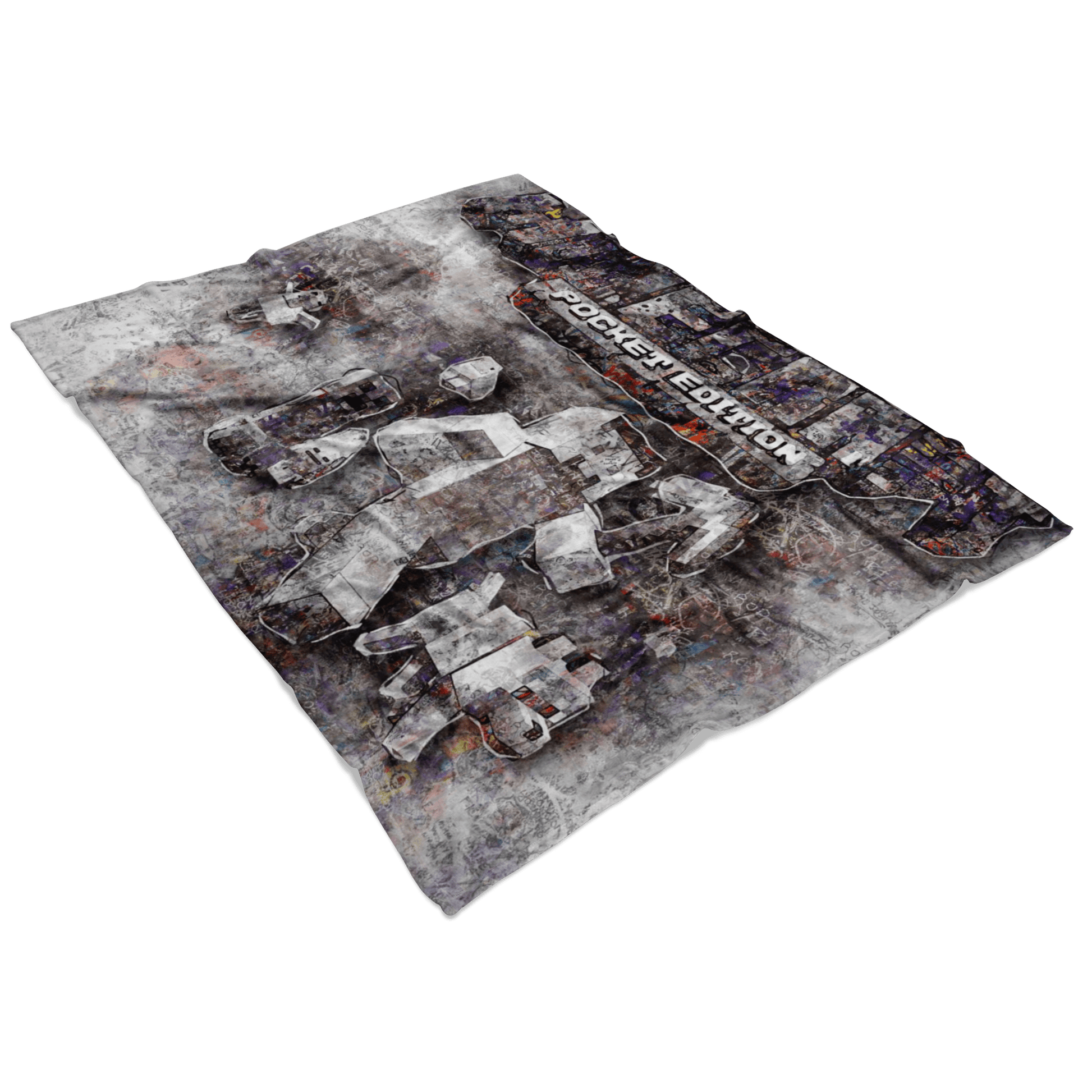 Minecraft Fleece Blanket Street Art Grey Blanket - Lusy Store
