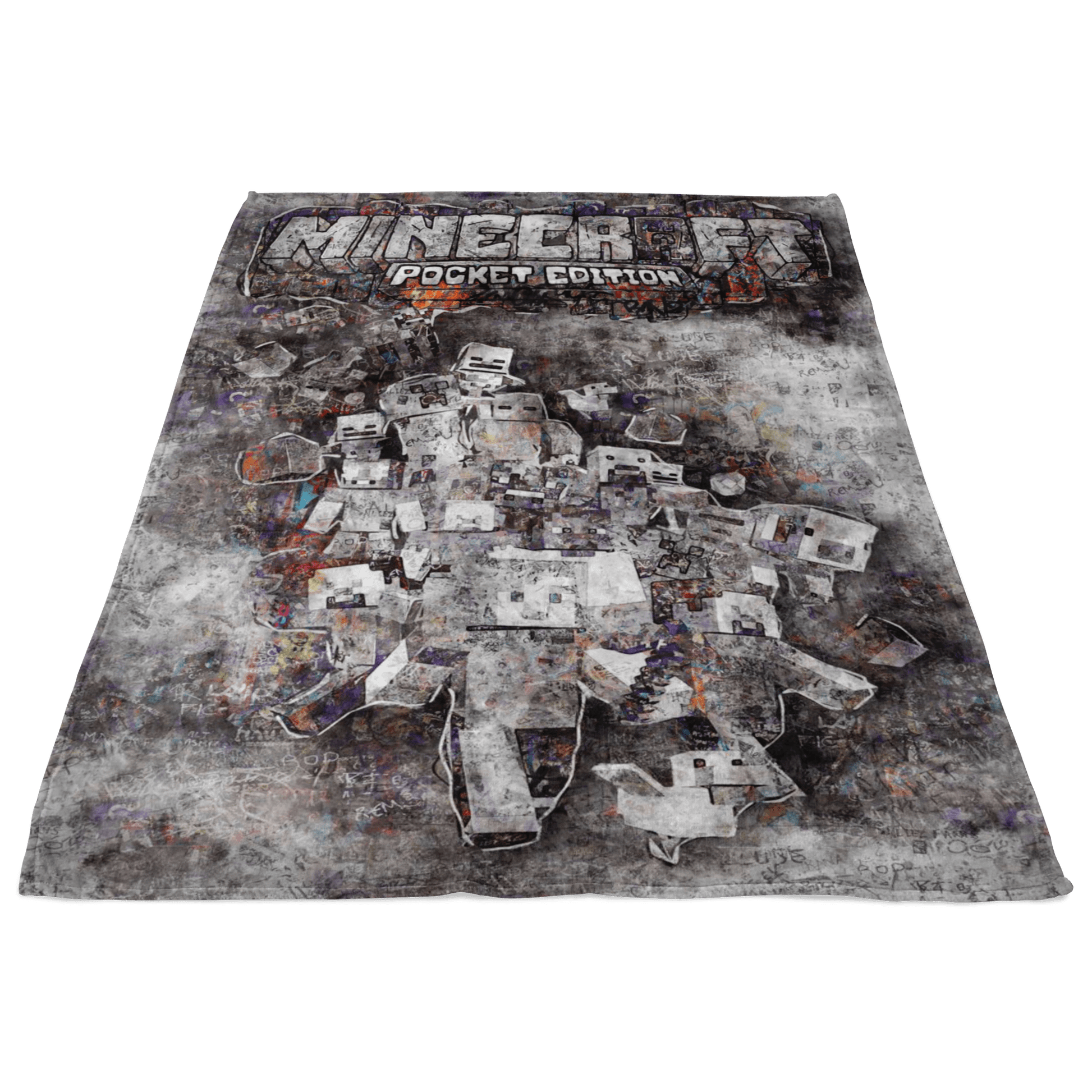 Minecraft Fleece Blanket Street Art Grey Blanket - Lusy Store