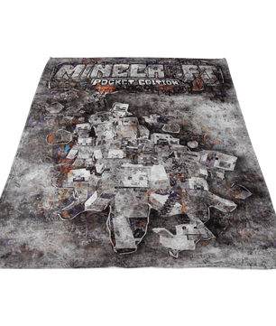 Minecraft Fleece Blanket Street Art Grey Blanket - Lusy Store