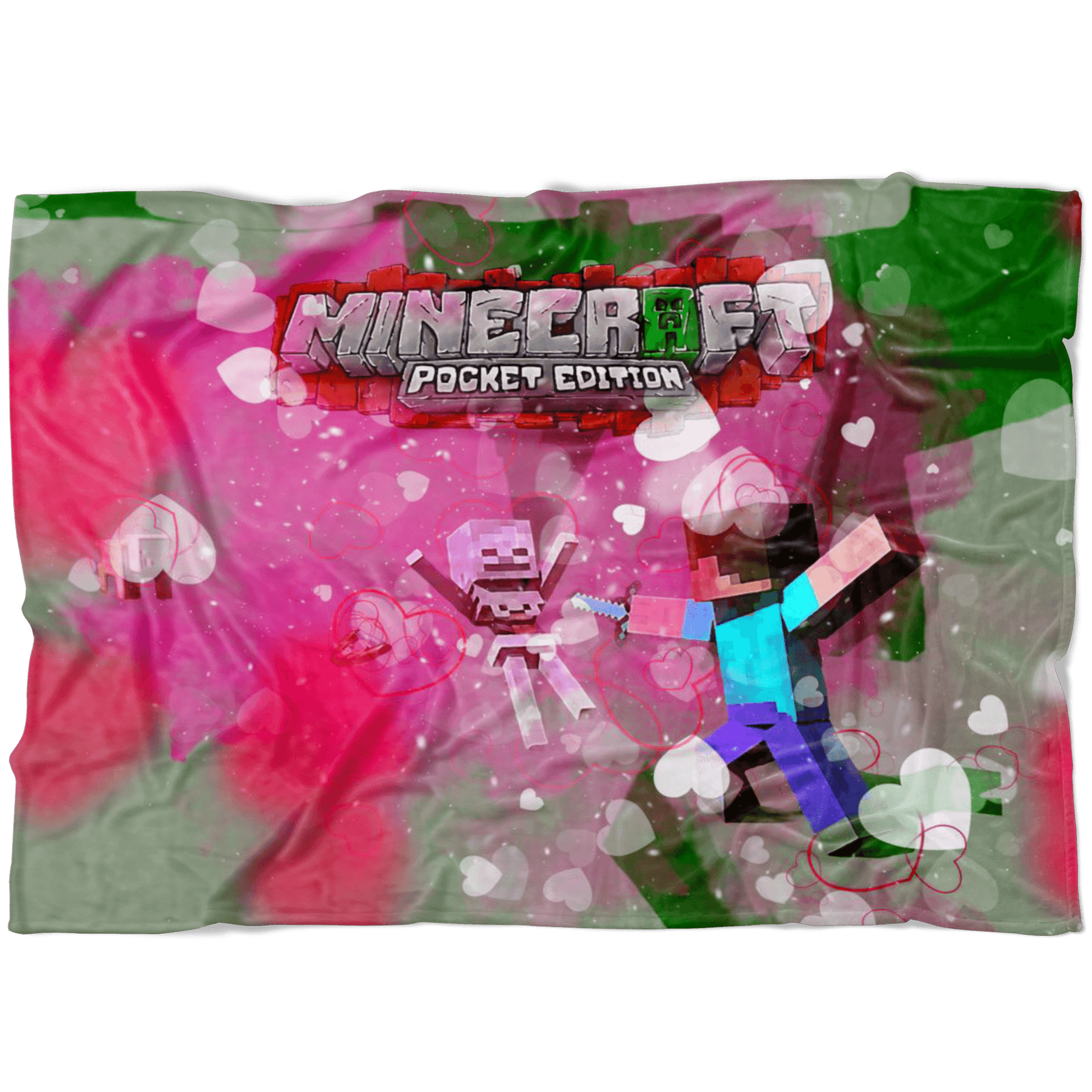 Minecraft Fleece Blanket Valentine Pink Blanket - Lusy Store