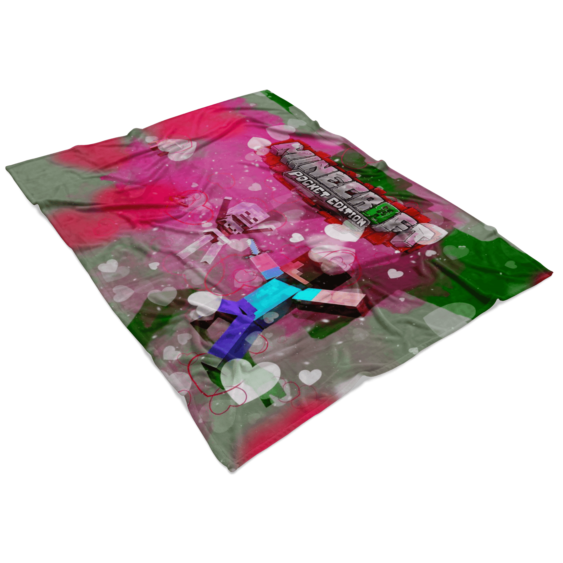 Minecraft Fleece Blanket Valentine Pink Blanket - Lusy Store