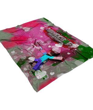 Minecraft Fleece Blanket Valentine Pink Blanket - Lusy Store